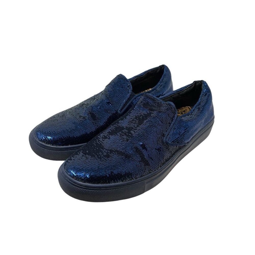 After Midnight 6758 Mens 9 Blue Sparkling Sequin Dress Prom Formal Shoes Loafers